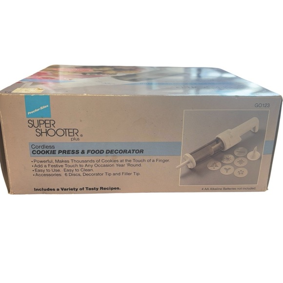 SUPER SHOOTER PLUS Cordless Cookie Press Decorator Proctor Silex Complete - Picture 7 of 10